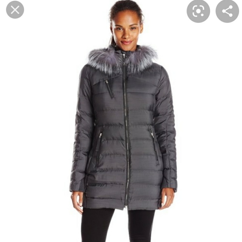 SPYDER XS Aimie Long Down Fur Hooded Coat